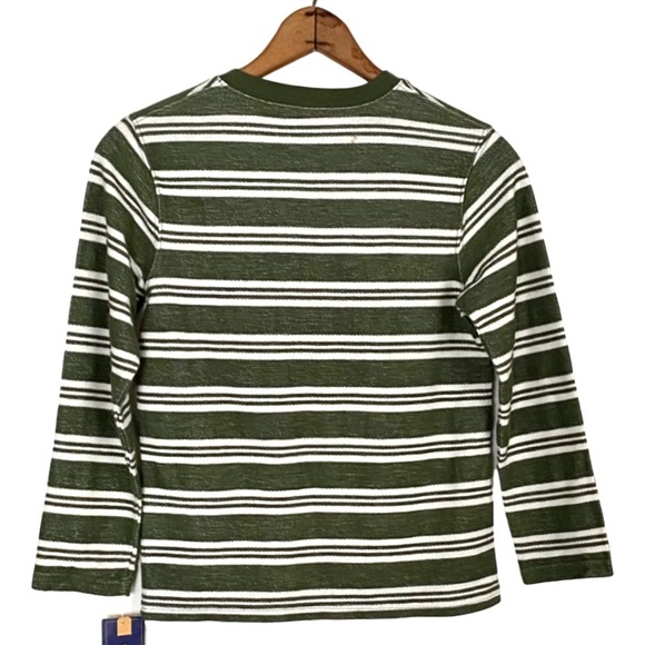 NWT Cherokee Green Stripe Long Sleeve Henley Shirt Knit Pullover NEW Boys S 6/7 - Picture 10 of 15